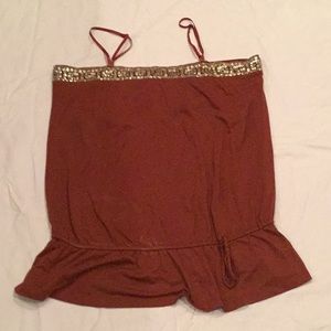 Lg Rust colored beaded camisole